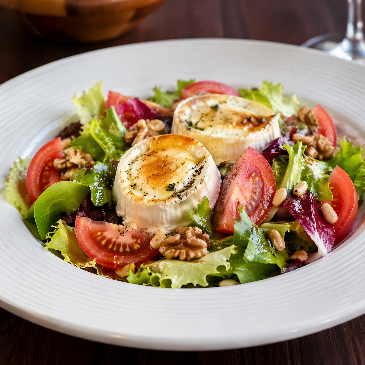 Ensalada de queso de cabra y nueces